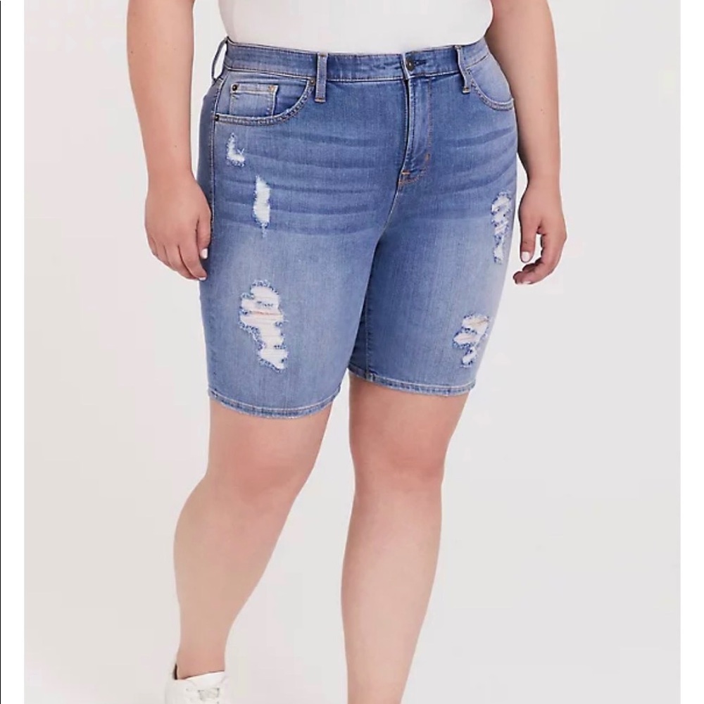 Torrid: Premium Sky High Skinny Bermuda Shorts